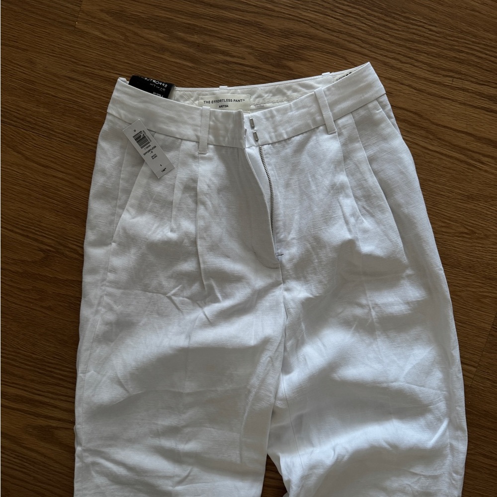 Aritzia White Linen Effortless Pants